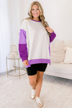 Rising To The Opportunity Pullover, Lila-Grau