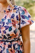 Risk Taker Dress, White-Navy
