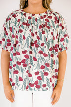 Rooftop Romance Top, Cream Floral