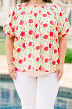 Rooftop Romance Top, Green-Red