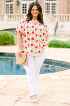 Rooftop Romance Top, Green-Red