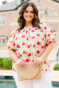 Rooftop Romance Top, Green-Red
