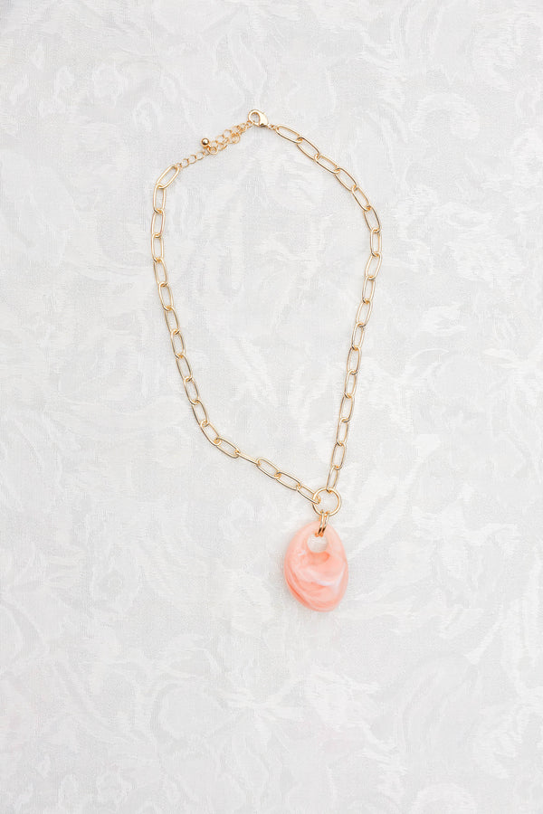Rosé Glow Halskette, Gold-Rosa