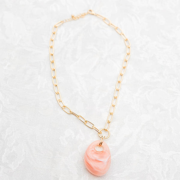 Rosé Glow Halskette, Gold-Rosa