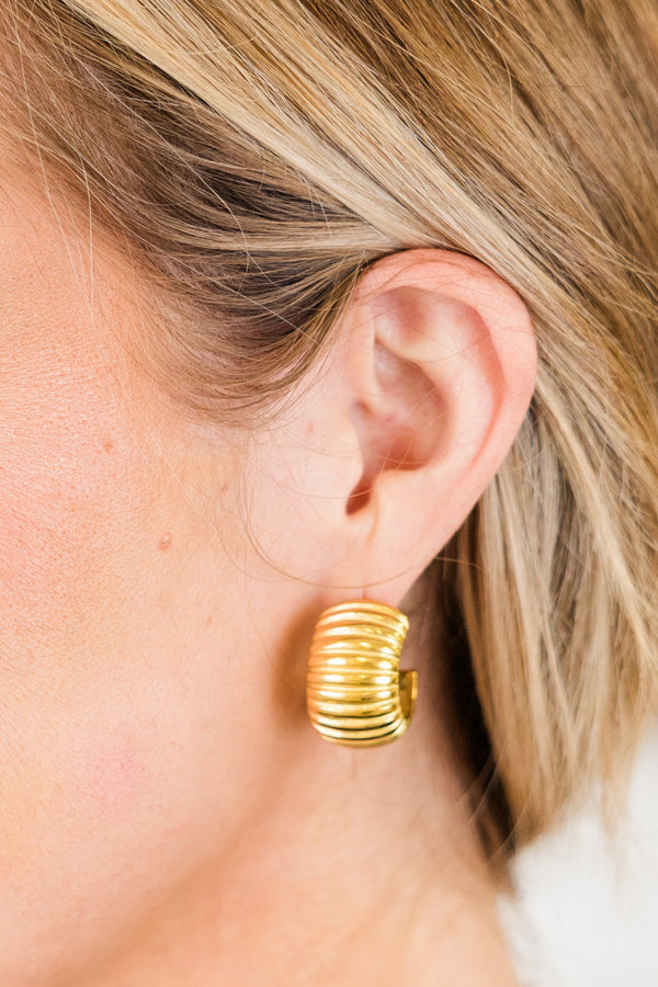 Roses of Love Earrings, Gold