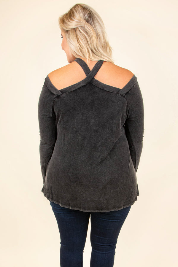 Anything But Basic Top, Charcoal