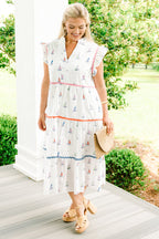 Sail Away With Me Dress, White
