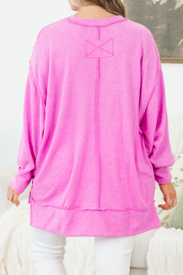 Say Hello Sweater, Bright Mauve