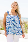 Say Your Truth Babydoll Tank, Blau-Aqua