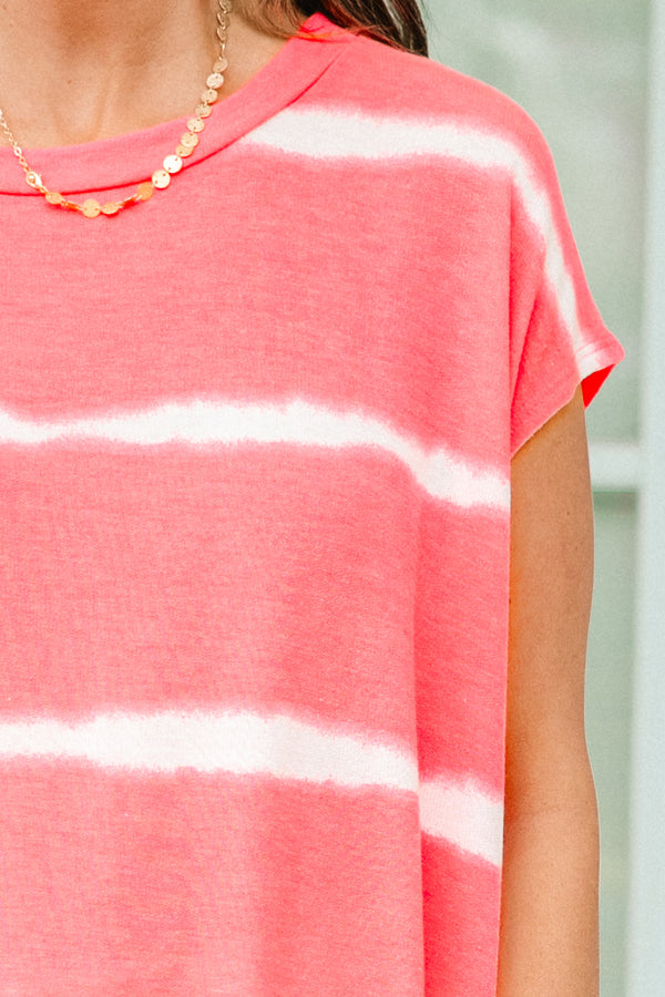 A Grand Throwback Top, Neon Pink