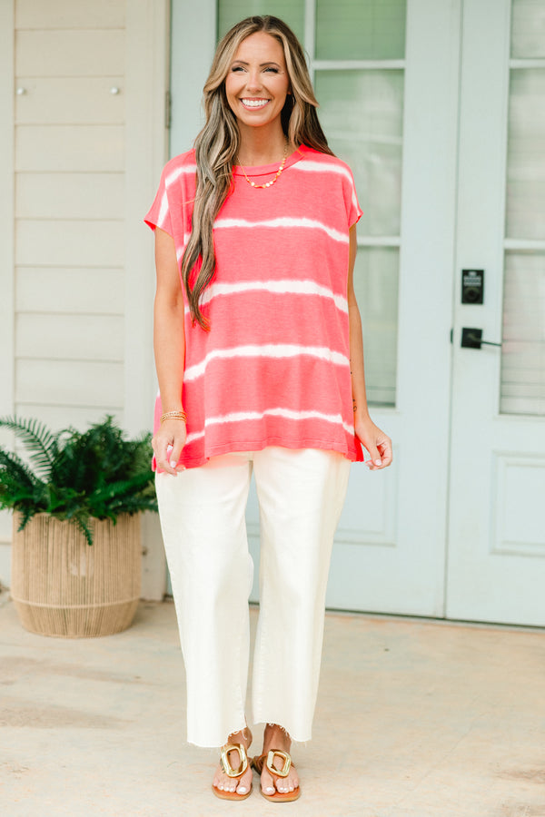 A Grand Throwback Top, Neon Pink