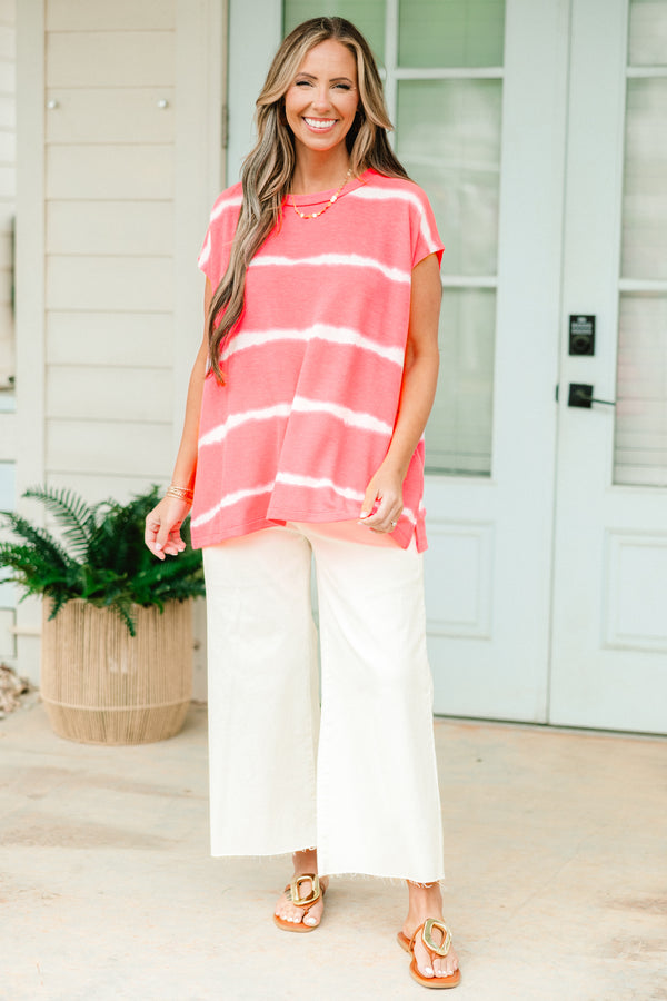 A Grand Throwback Top, Neon Pink