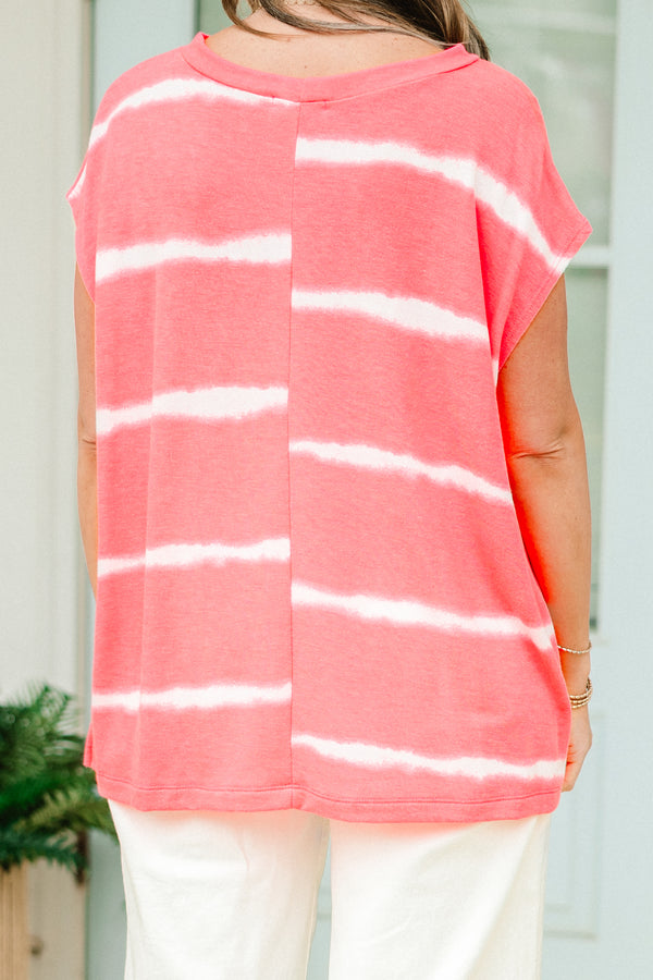 A Grand Throwback Top, Neon Pink