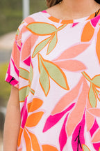Seek To Sea More Top, Orange/Fuchsia