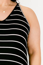Sensibly Striped Maxi Dress, Black-Ivory