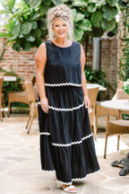 Shared Feelings Maxi Skirt, Black-Ivory