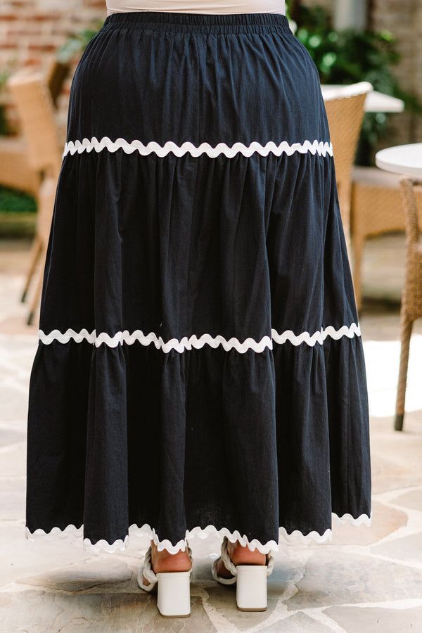 Shared Feelings Maxi Skirt, Black-Ivory
