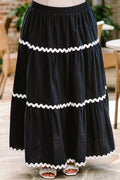 Shared Feelings Maxi Skirt, Black-Ivory
