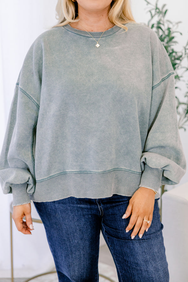 She Got Away Pullover, Ash Jade