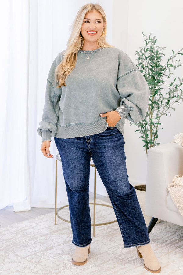 She Got Away Pullover, Ash Jade