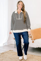 She's An Academic Pullover, Ivory-Black