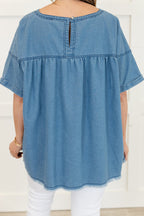 She's Cute Top, Light Wash
