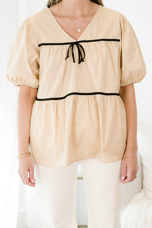 Shell Seeker Top, Taupe