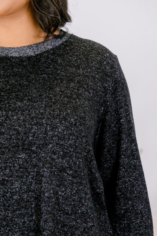 Shining Memories Top, Heather Black