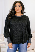Shining Memories Top, Heather Black