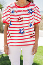Shiny Stars Top, Red