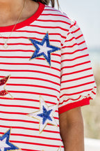 Shiny Stars Top, Red