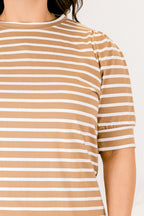 Signature Stripes Top, Mocha