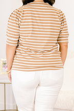 Signature Stripes Top, Mocha