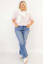 Signature Stripes Top, Pink-White