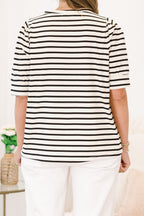 Signature Stripes Top, Black-White