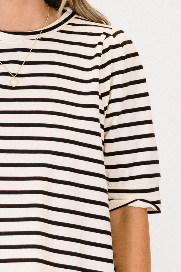 Signature Stripes Top, Black-White
