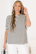 Signature Stripes Top, Black-White