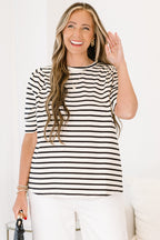 Signature Stripes Top, Black-White