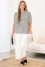 Signature Stripes Top, Black-White