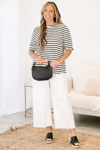 Signature Stripes Top, Black-White