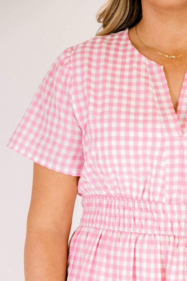 Kleid „Simple Intentions“, rosa Vichy-Karo