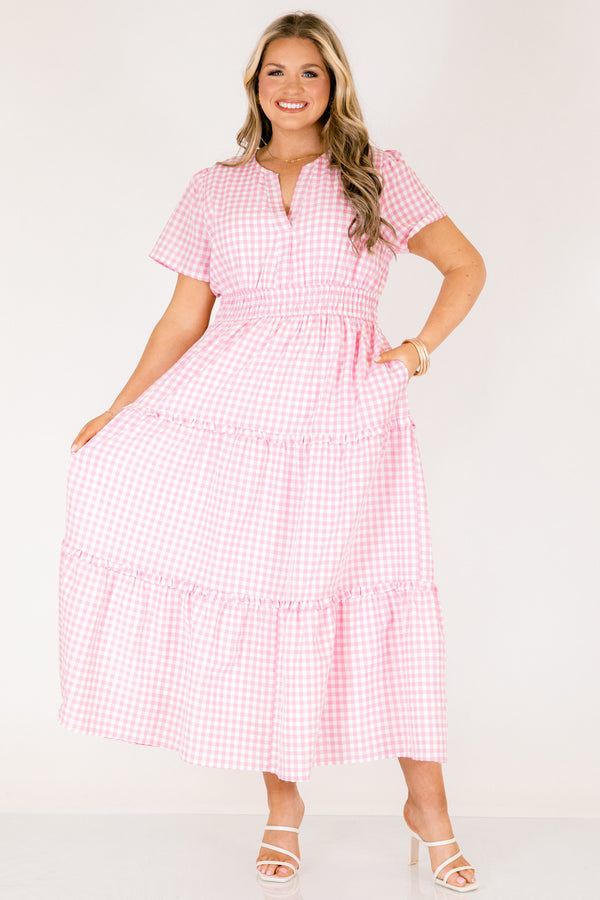 Kleid „Simple Intentions“, rosa Vichy-Karo