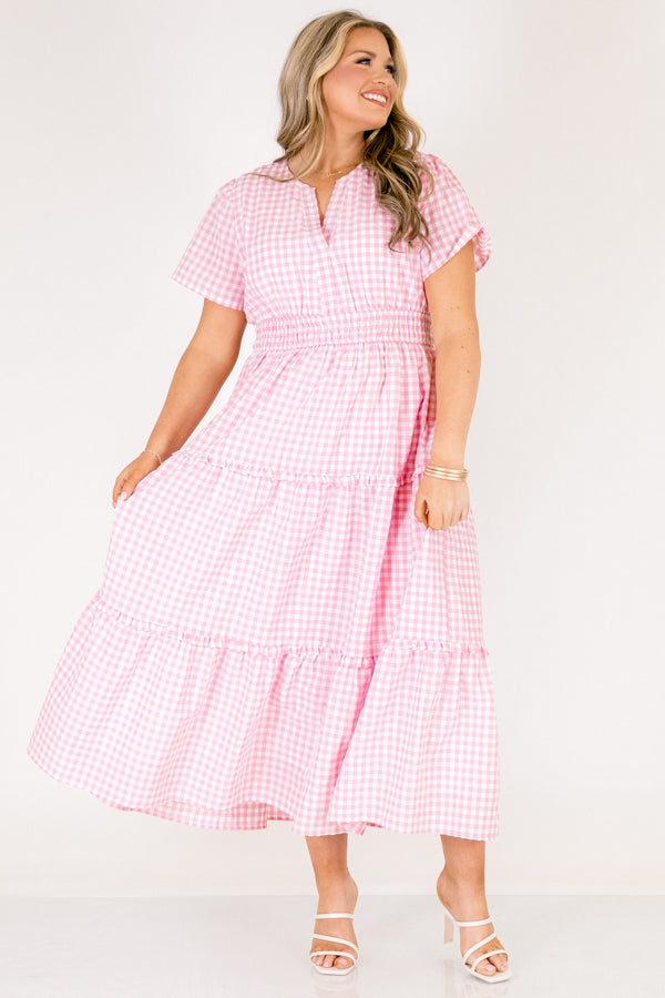 Kleid „Simple Intentions“, rosa Vichy-Karo