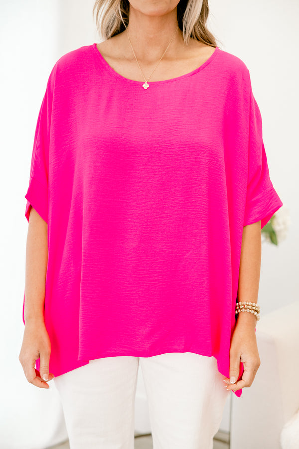 Simply Modern Top, Barbie Pink
