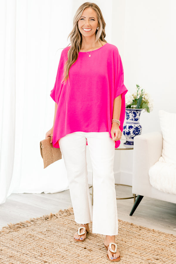 Simply Modern Top, Barbie Pink