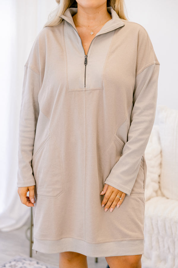 Slow It Down Kleid, Asch-Mokka