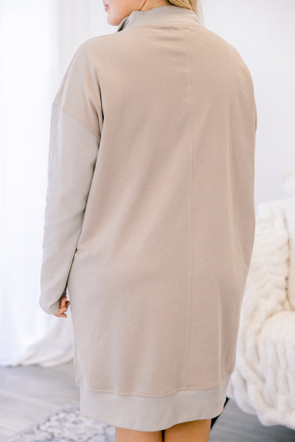 Slow It Down Kleid, Asch-Mokka