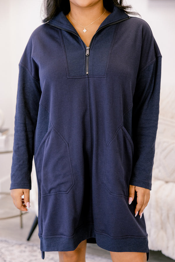 Slow It Down Dress, Navy