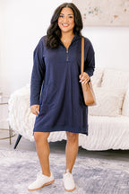 Slow It Down Dress, Navy