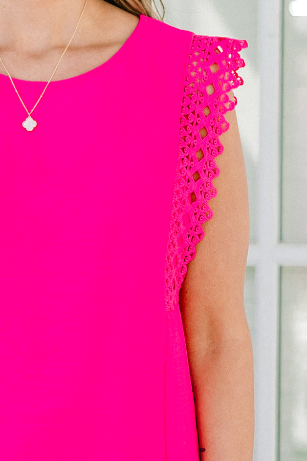 Small Temptations Top, Ultra Hot Pink